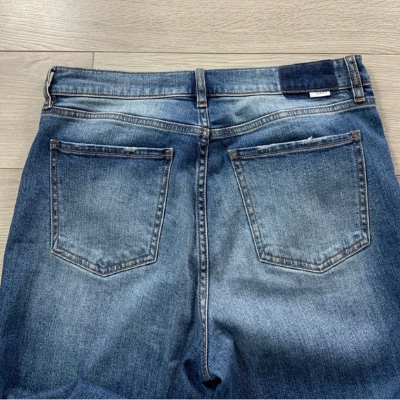 Daze High Rise Raw Hem Straight Leg Ankle Jeans - Picture 7 of 16